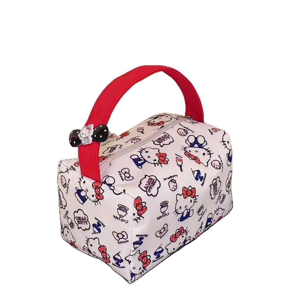 Tragbare Make-up- und Toilettenartikeltasche mit Katzenprint für Damen - 2025 Reisehandtasche