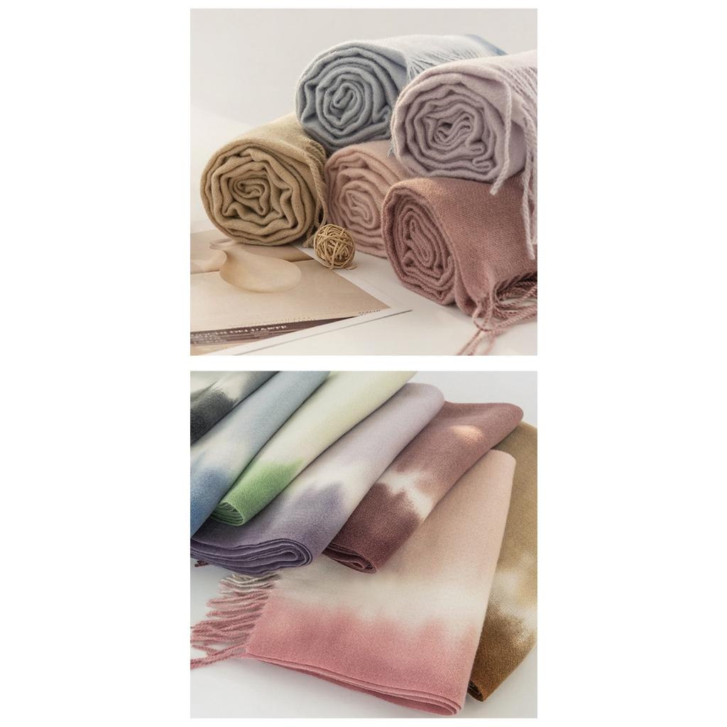 Gradient Color, Scarf, Girls, Autumn/winter, Shawl, Plush Scarf, Warm Scarf