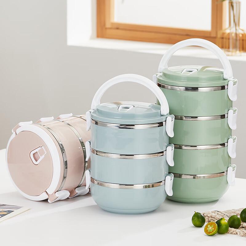 4-Layer Stainless Steel Insulated Lunch Box with Handle