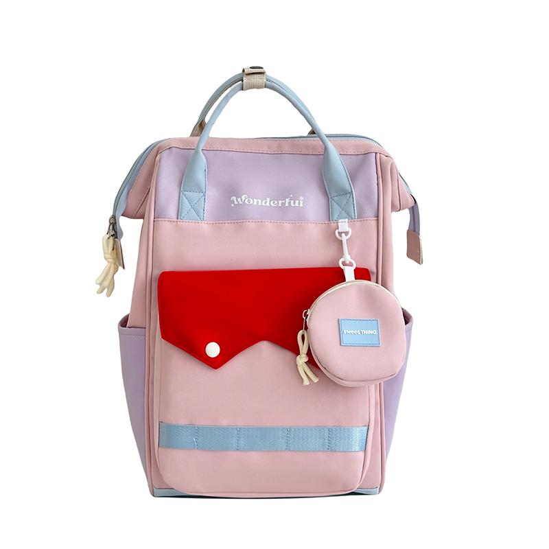 Colorblock Studenten Schultasche Kinderrucksack Leichter Rucksack