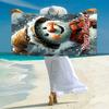1PC Custom Name Snowman Winter Magic Beach Towel Highly Absorbent And Sand-Resistant Towel for Swimming, Pool, Yoga, And Travel Lightweight