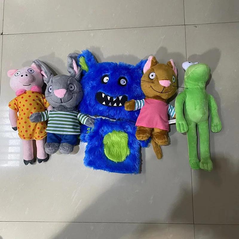 Kids Cartoon Plush Toy Set Rabbit Mouse Pig Frog Stuffed Animals Educational Soft Dolls Christmas Birthday Gifts