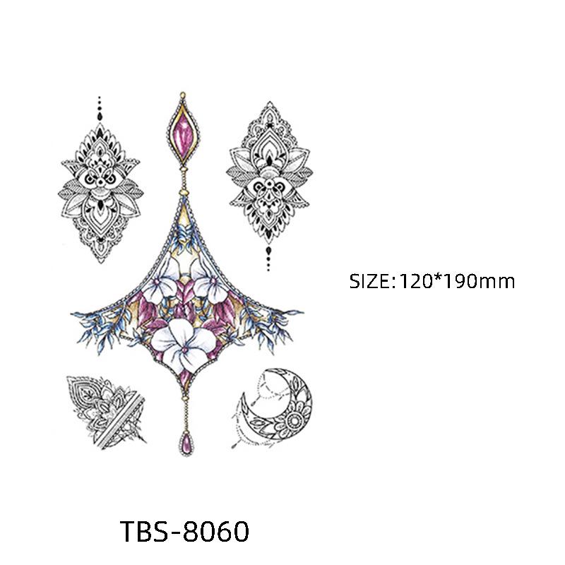 Waterproof Semi-Permanent Black & White Totem Flower Tattoo Stickers