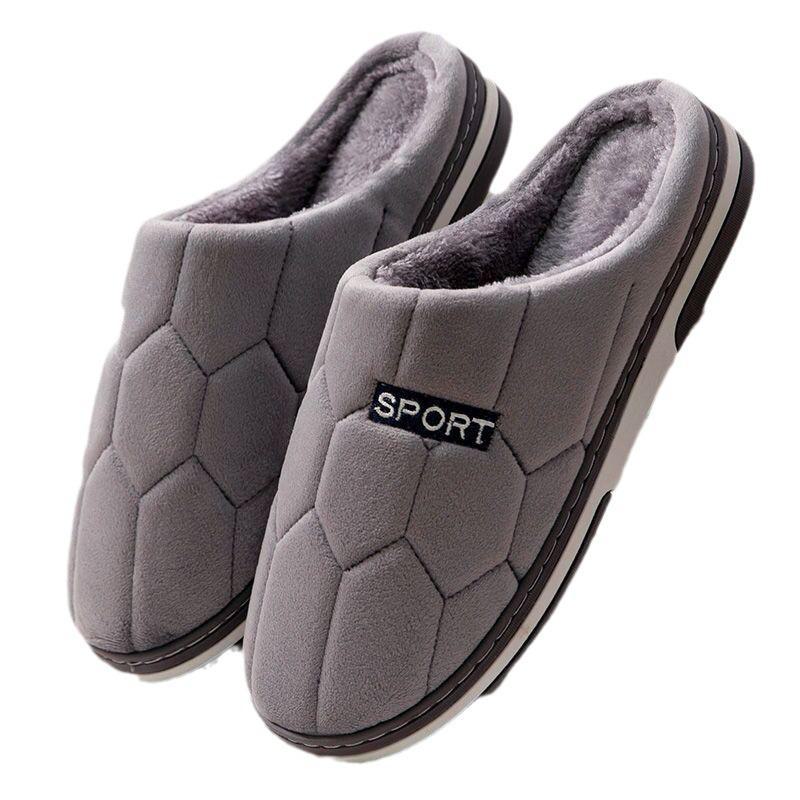 Pantofole da uomo extra large in cotone con suola morbida: Calzature da interno comode e antiscivolo per autunno e inverno.