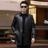 Haining Leather Jacket Men's Medium and Long Business Lapel Cotton Sheepskin Trench Coat Spring and Autumn Thin Leather Jacket Large Size Coat