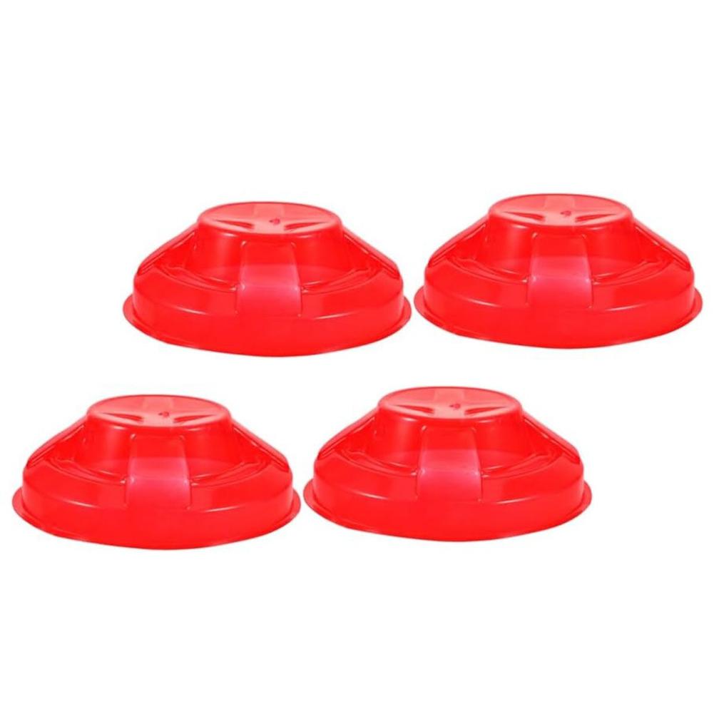 4Pcs Red Plastic Dust Guards Covers For Smoke Sensor Fire Alarm Detector Office Home Safety Shielding Prevention Tools