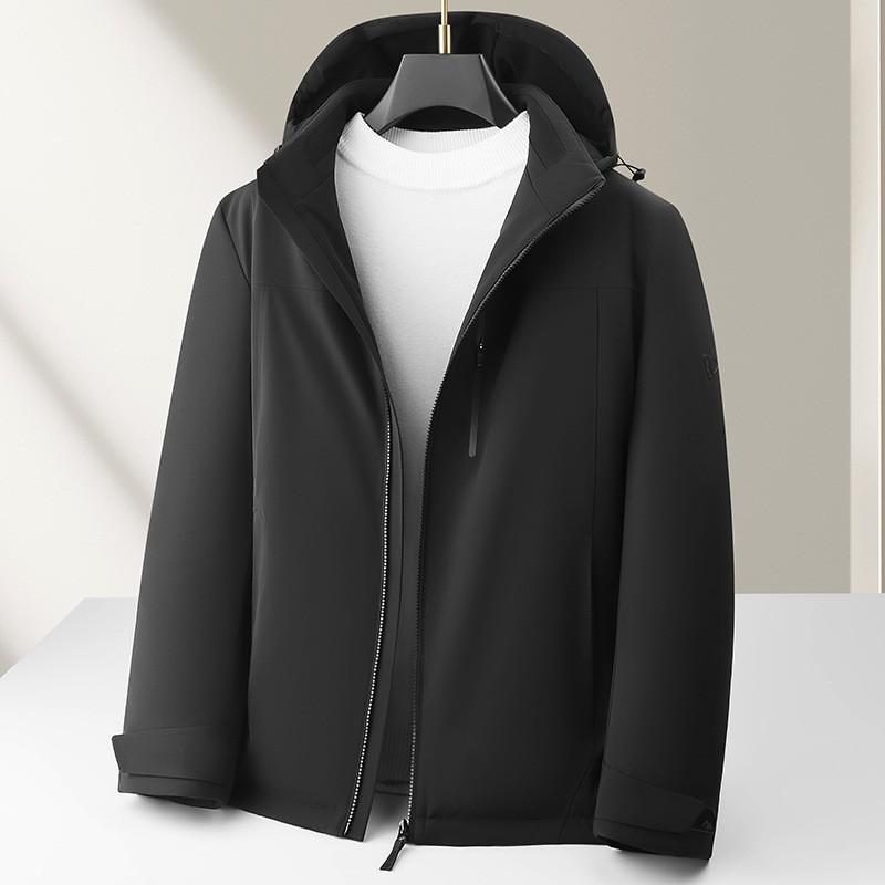 Mens Down Jacket Winter Hooded White Goose Fleece Thick Warm Casual Coat