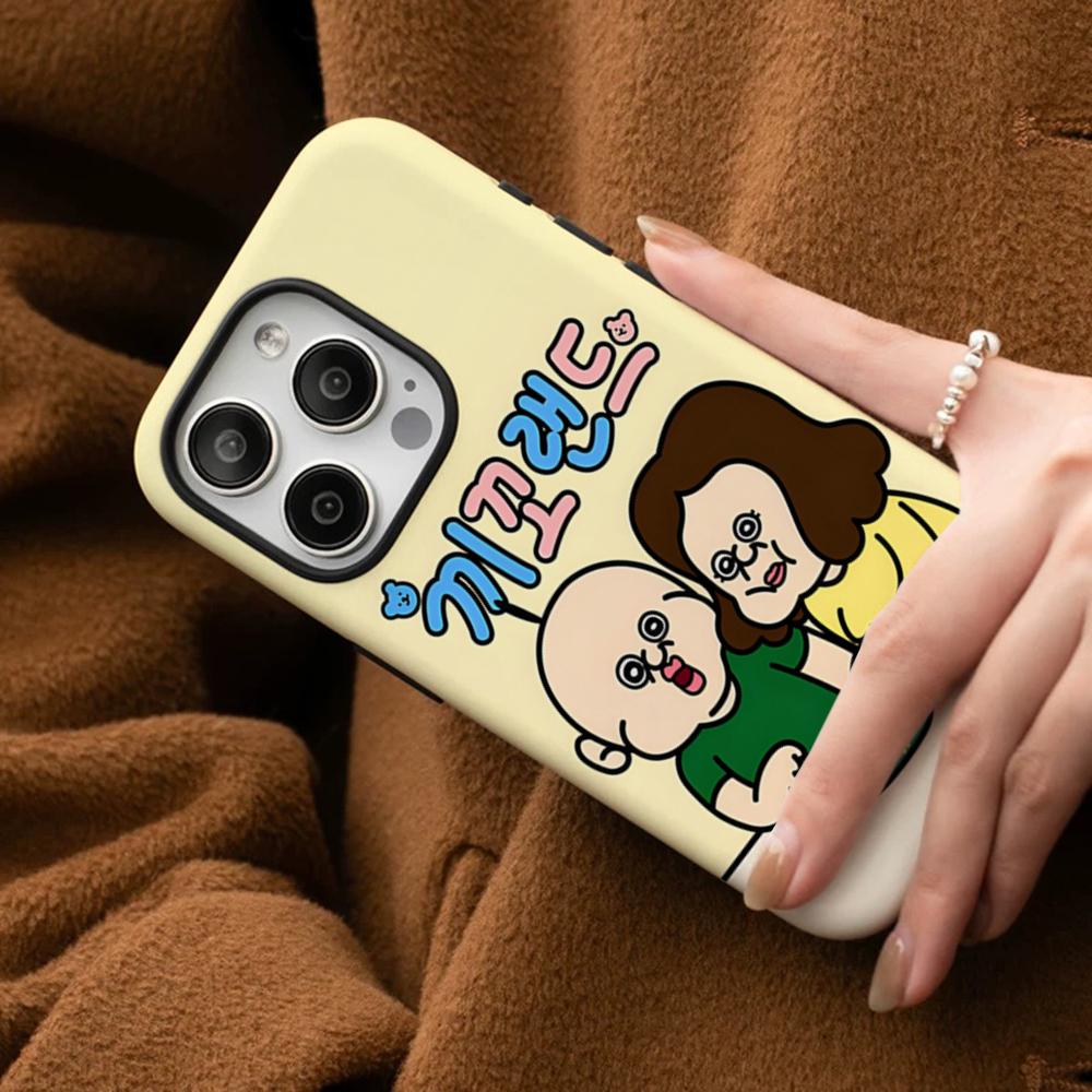 

Cartoon Cute Bbang Bbang Phone Case For IPhone 16 15 14 13 12 11 Pro Max Plus Samsung S24 S23 Ultra Glossy HD Hard PC Cover IPHONE16PRO