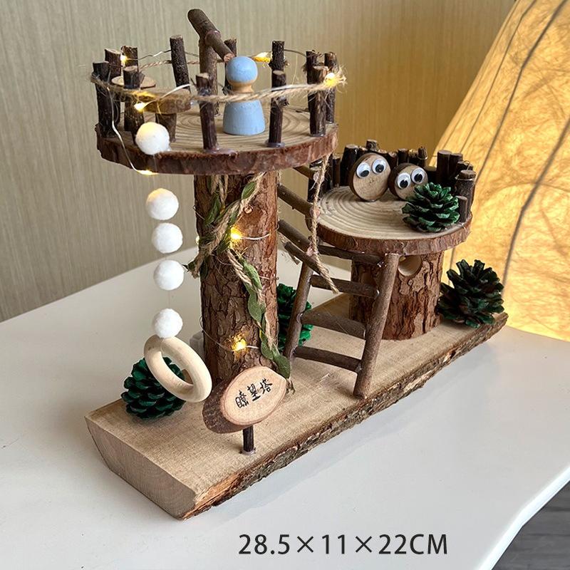 

Baby simulation DIY forest tree house creative building building block handmade puzzle play house creative toy