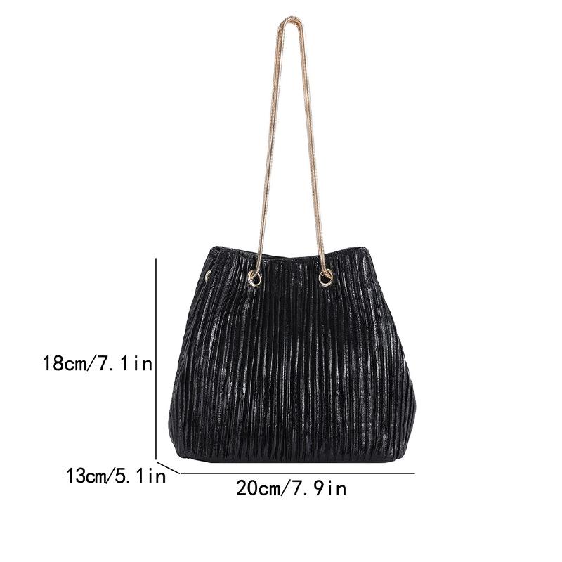 Women's Shoulder Bag New Chain Bucket Bag Underarm Bag Small Fragrance Bag Fashion and Casual Versatile Wrinkle Crossbody