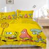 Spongebob Przyjaciele Przygoda Nadruk 3-częściowy Komplet PościeliPoszewka na Kołdrę z 2 Poszewkami na Poduszki Domowy Prezent Urodzinowy