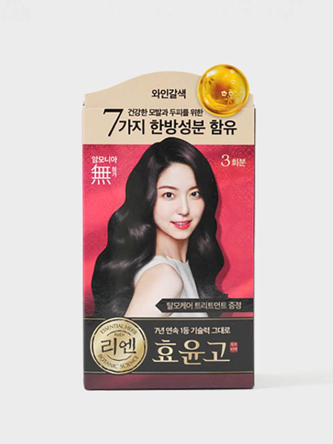 ReEn Heukmobichaek Hyoyungo Nourishing Cream Hair Dye (Wine Brown) 1ea