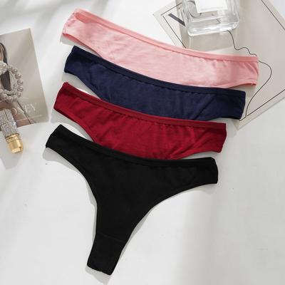 Mutandine di Cotone Tinta Unita da Donna Slip Sexy Intimo Traspirante Taglie Forti L-2XL