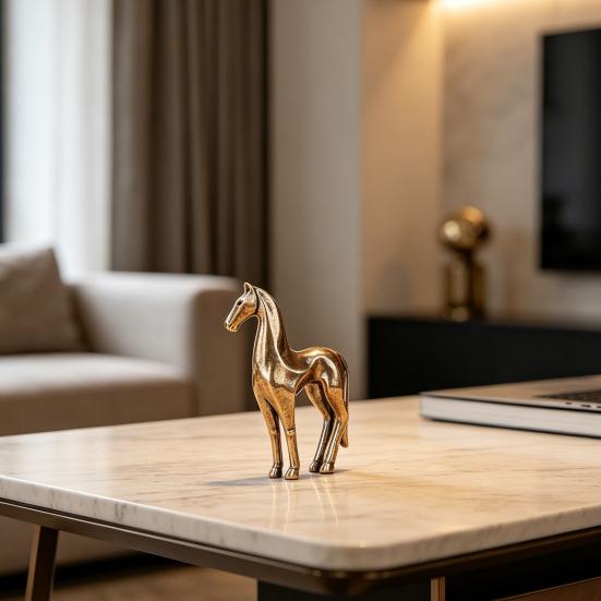 Vintage Mini Pferde Messing Figur Kleine Pferd Feng Shui Ornament Sammler Tier Statue für Büro Tisch Schreibtisch Kaminsims Te Haustier Dekoration
