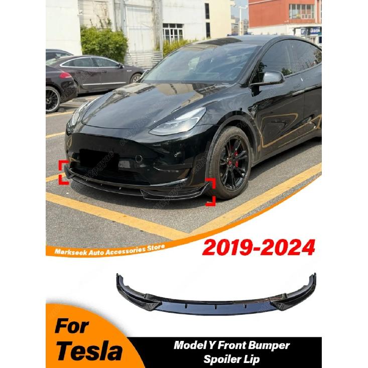 For Tesla Model Y 2019 2020 2021 2022 2023 2024 Automobile Front Bumper Splash Lip Splitter Lip Sports Splitter Body Decor Kit