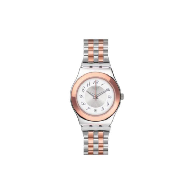

SWATCH Quartz Movement 30m Water Resistance Women s Watch 33mm Silver Dial Stainless Steel Case YLS454G