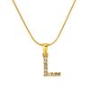 European & American Stainless Steel Diamond Alphabet Pendant Clavicle Chain Necklace for Women