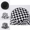 Stylish Black White Print Folding Fisherman Bucket Hat With Smiley Face Patch For Unisex Use