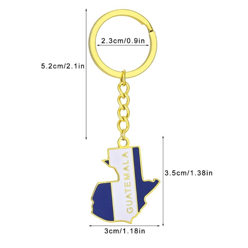 Guatemala Map Flag Keychain Ethnic Style Keyrings Jewelry Accessory for Bags