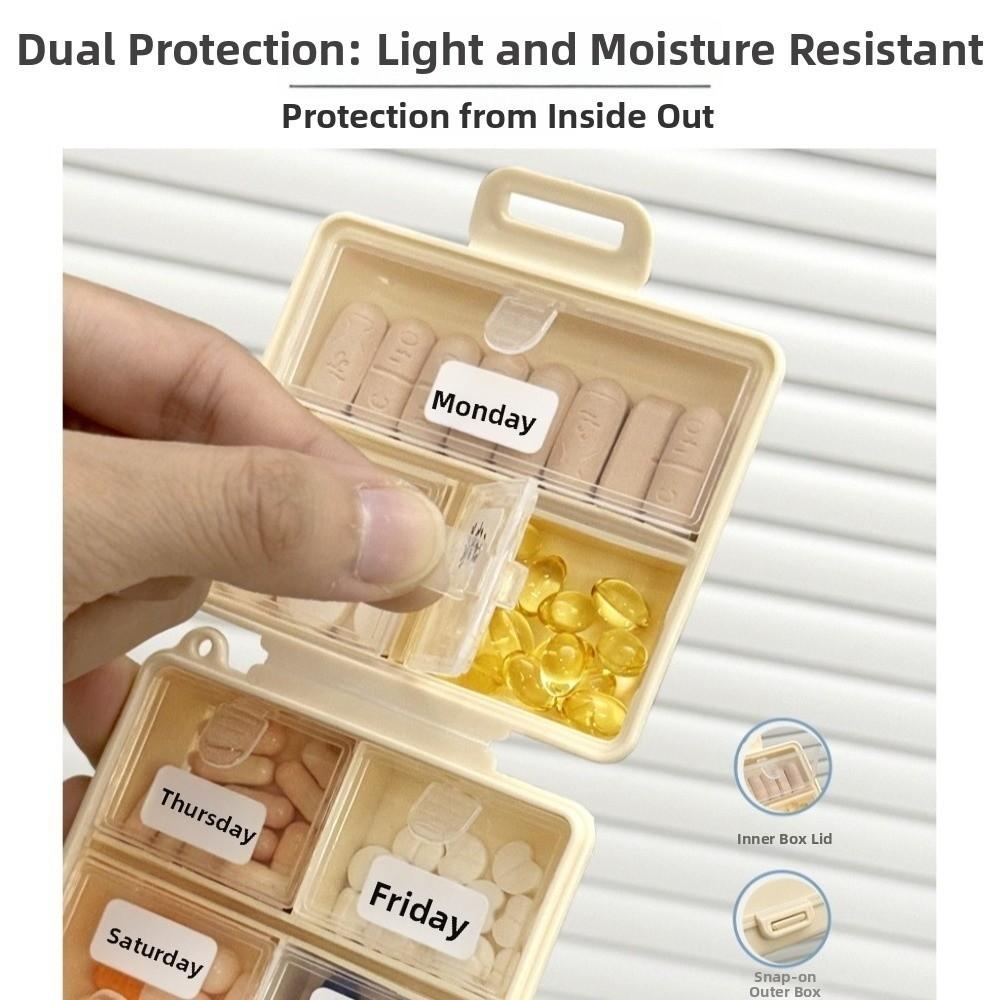 7 Grids Weekly Pill Organizer PP Large Capacity Tablets Container Separate Storage Moisture-Resistant Medicine Case Daily Use