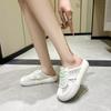 Mesh Bag Head Half Slippers Women's Outer Wear 2025 Spring and Summer New Versatile Lazy Flat Casual White Shoes Children