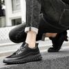 Men's Genuine Leather Mesh Casual Shoes with Thick Sole - New Collection