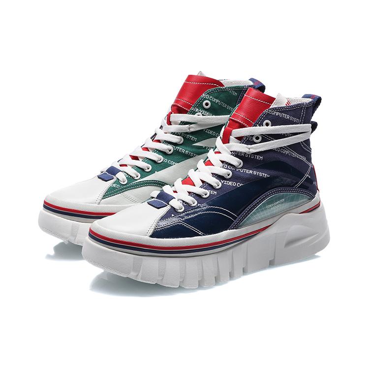 Li Ning Textile, TPU Cushioning Slip Resistant Abrasion Resistant High top Casual Shoes Women's Blue AGCP388-16