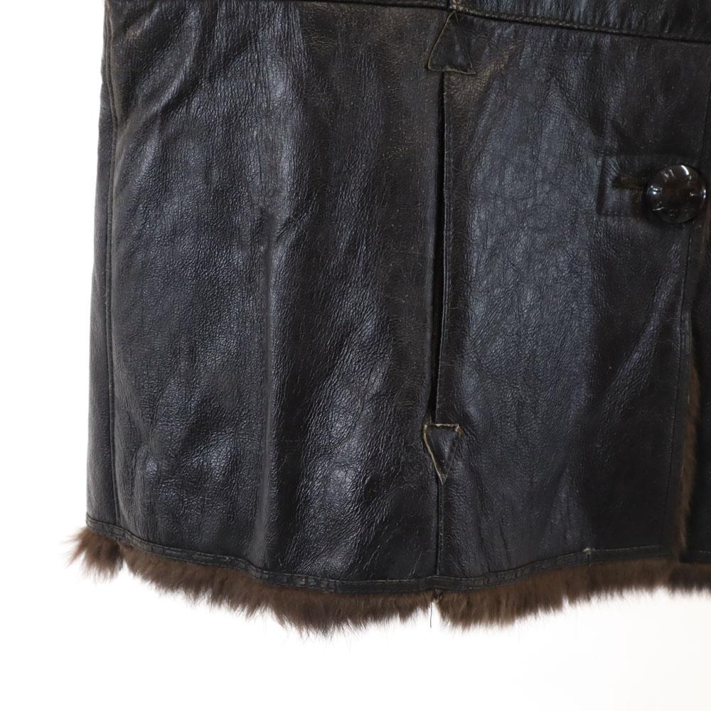 Balmain Dámská hnědá kožená bunda z králíčí kůže 11 Použitá