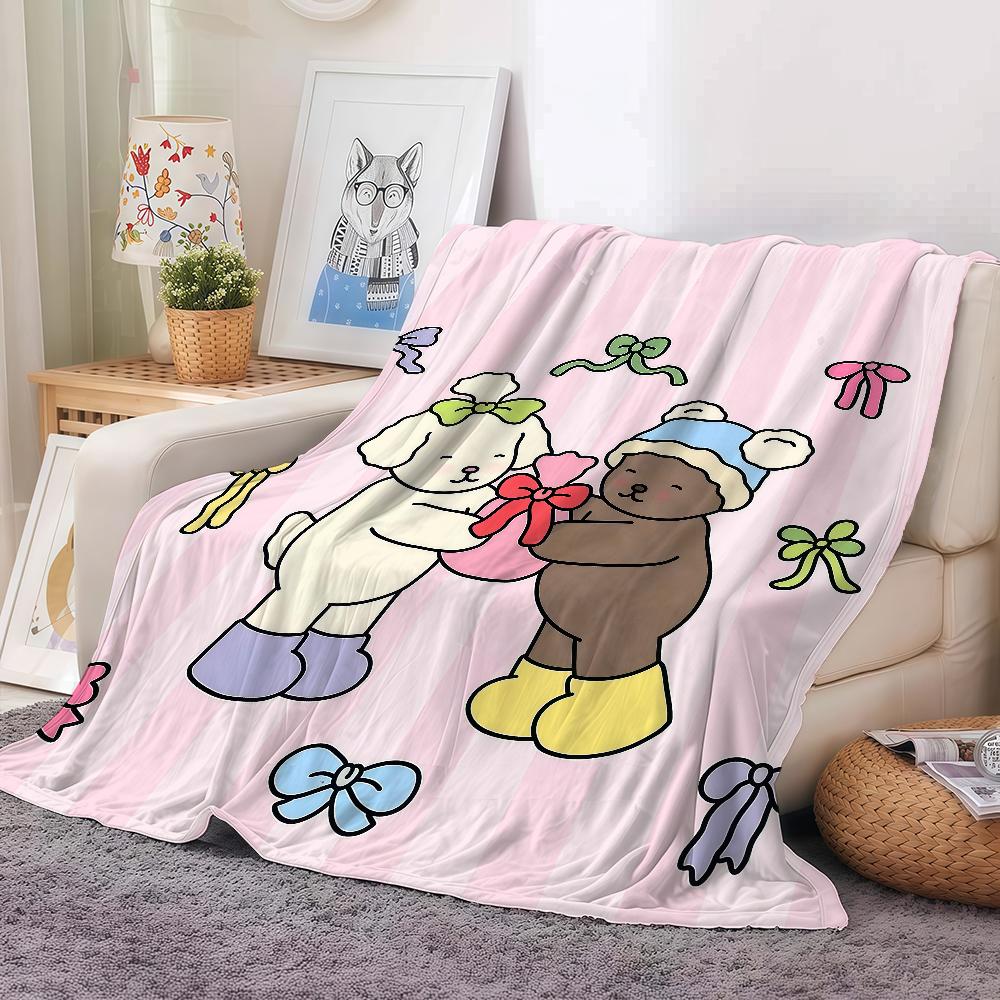 Cartoon Cute B-bobbie G-goods Blanket Warm And Soft Suitable For Bedroom Living Room Sofa Bed Office Travel Camping