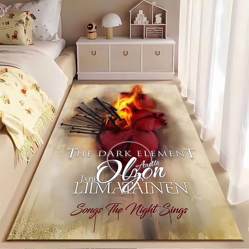 Burning Heart with Nails Design suitable as a non-slip mat for the living room or bedroom sofa