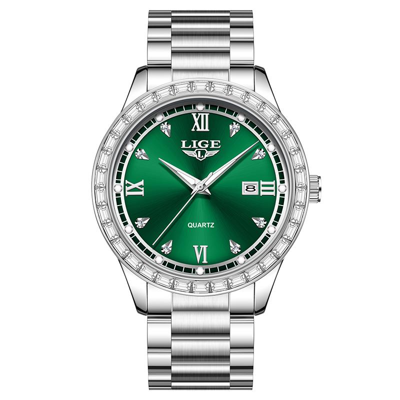Men Watch Waterproof Diamond Luxury Luminous Calendar Quartz Wristwatch For Men Stainless Steel Fashion Business Watch Men