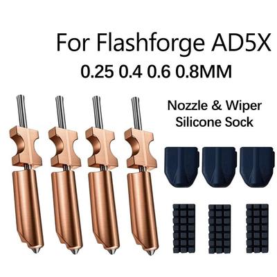 0.25mm 0.4mm 0.6mm 0.8mm Hotend Kiti Titanyum Alaşımlı Bimetal Ekstrüder Kitleri Flashforge AD5X için