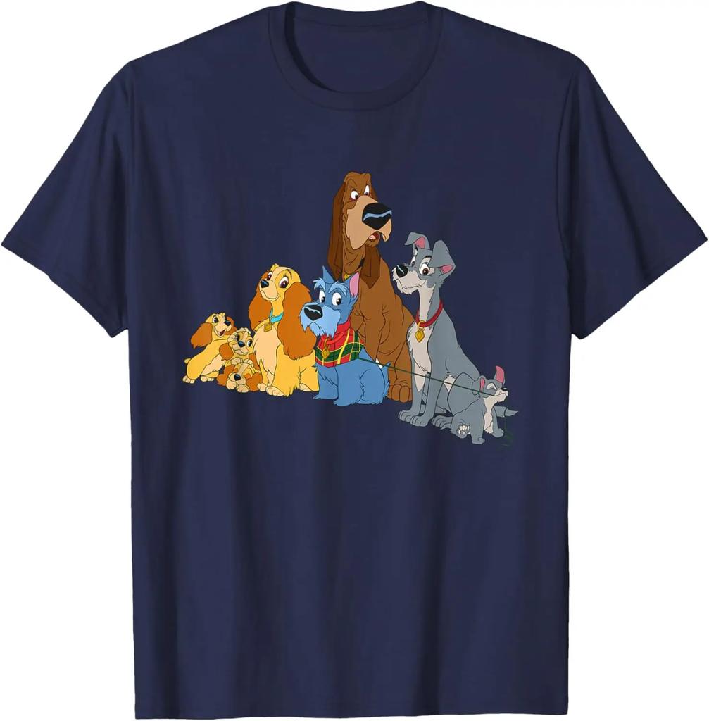 T-shirt alla moda Disney Lilli e il Vagabondo Cani S-4XL Regalo per Tutte le Stagioni