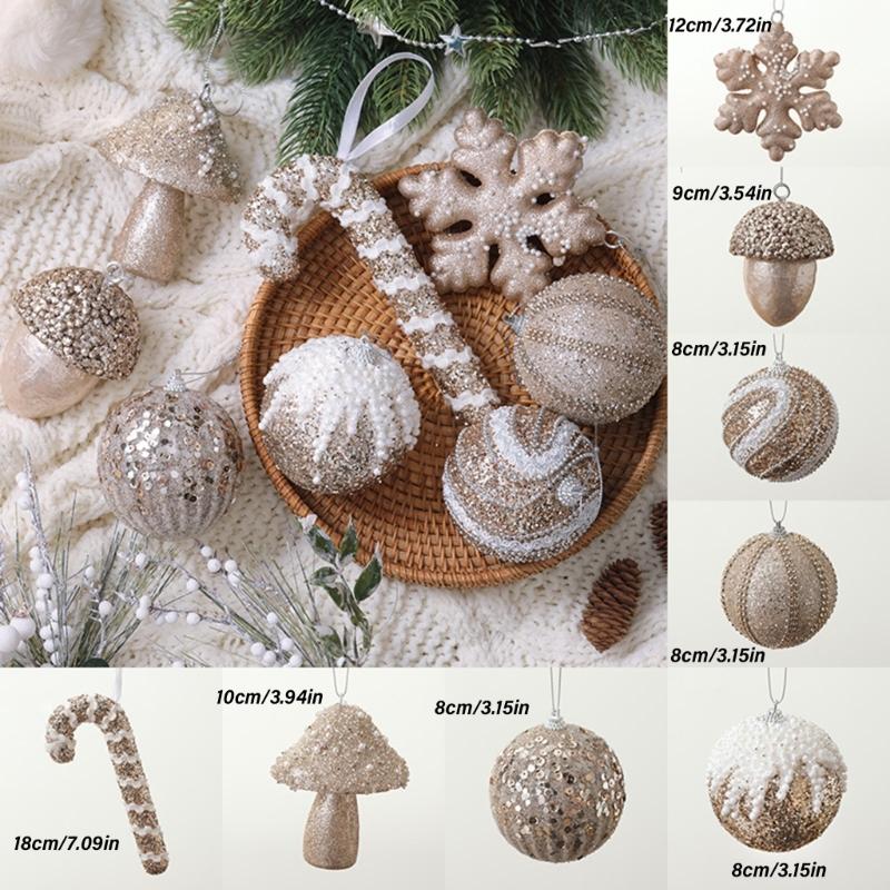 Shatterproof Christmas Tree Hanging Pendants Shimmering Baubles for Holiday Decoration Indoor and Outdoor Ornament