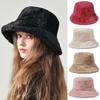 Solid Colors Winter Bucket Hat Thickened Warm Fisherman's Hat Basin Bucket Hats for Women Girl