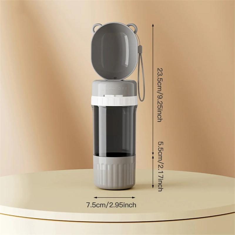 

Портативная чашка для воды для кошек и собак для улицы, с удобным кормлением водой в дороге, герметичная конструкция, без капель, серый