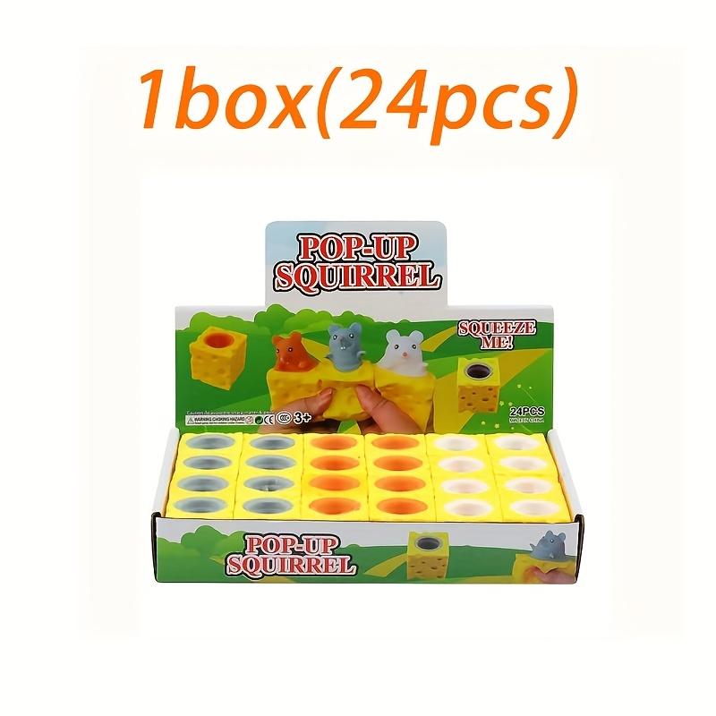 1 Box of Cute Cheese Mouse Squeeze Cup Toys Colorful, Playful Sensory Stress Relief for Teens and Adults, Ideal Christmas Halloween Party Gift,