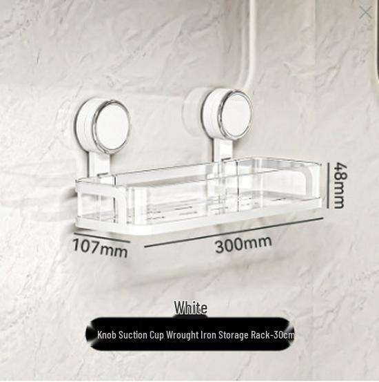 Suction Cup Wall-Mounted Bathroom Shelf and Washbasin Storage Rack