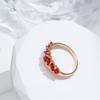 New  Rose Gold Ring For Women Unusual Red Natural Zircon Ethnic Bride Ring Vintage Wedding Jewelry Accessories