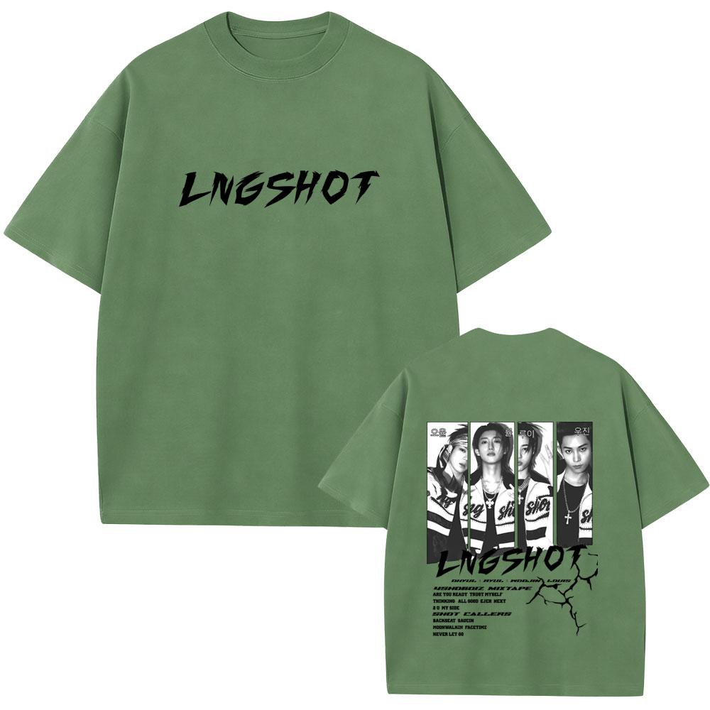Korean Band Lngshot 4SHOBOIZ MIXTAPE Shot Callers Tshirt Unisex Women Kpop Fashion Streetwear Unisex Casual Soft Cotton T Shirts