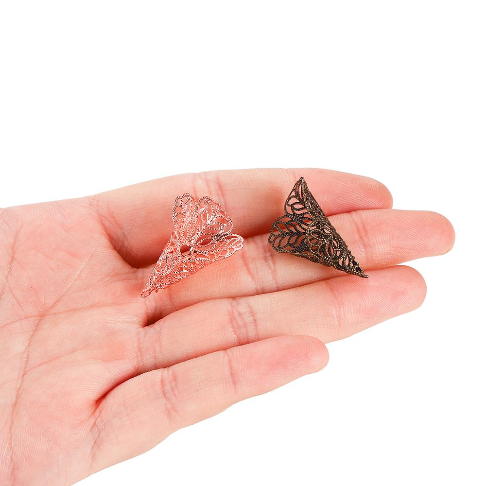 20 piezas 23x28mm Tapones de Cuentas Dijes Antiguos Colgante Forma de Flor Para Fabricación de Joyas Suministros DIY Pendientes Accesorios