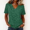 Women's Casual Print Short Sleeve V-Neck Pullover Top