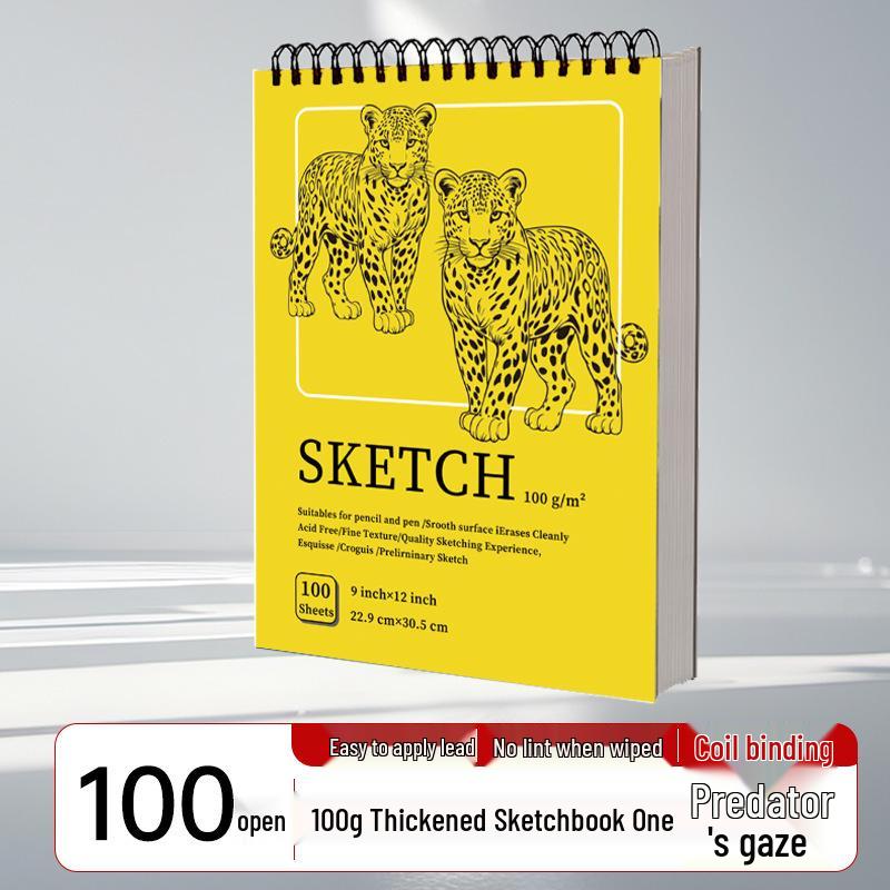 Thickened Sketchpad: Blank Coil-Bound Doodle Book for Colored Pencils