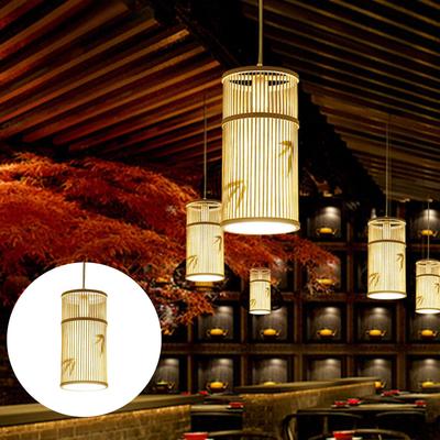 Abajur de Bambu Trançado Cobertura de Luminária de Teto Lustre Decorativo Boho para Corredor