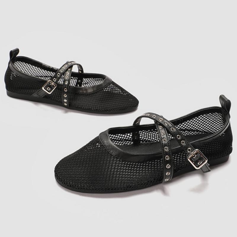 Shoes Woman 2025 Female Footwear Shallow Mouth Ballet Flats Round Toe New Summer Dress Ballerinas Spring Floral Flower Fabric