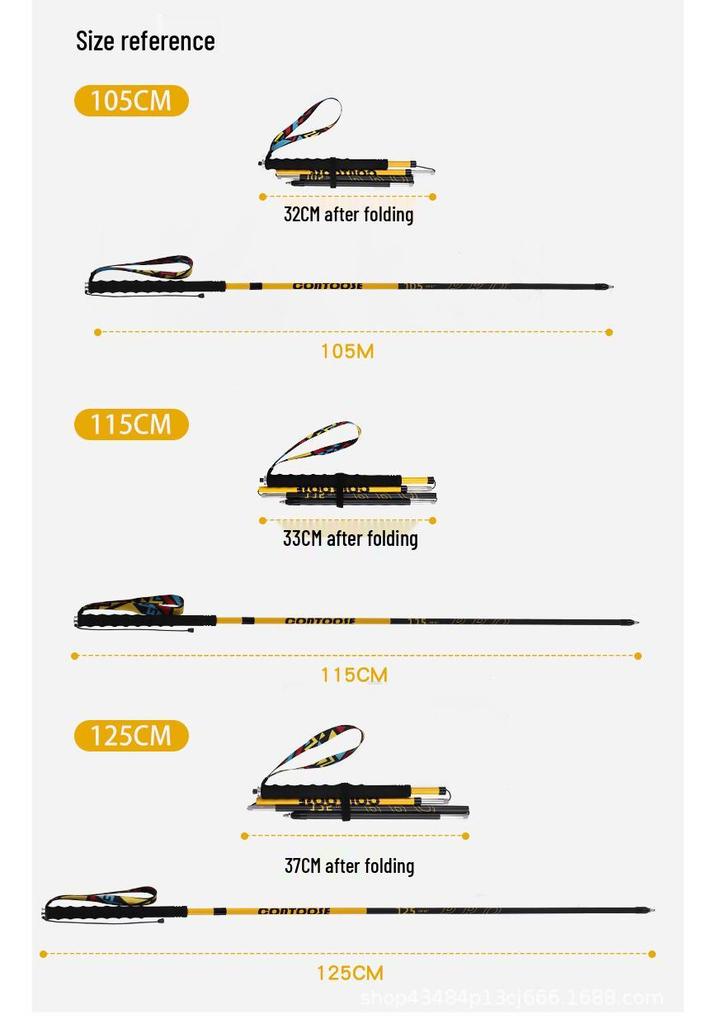 Professional Carbon Fiber Folding Trekking and Trail Running Poles