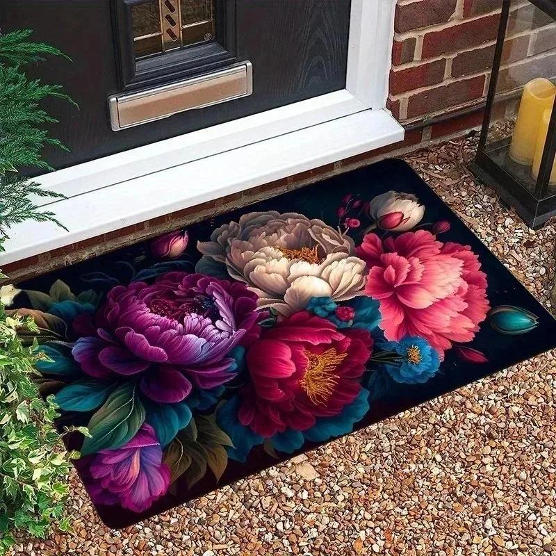 1PC Cute Cats Pattern Door Mats Kitchen Rugs Non-Slip Pop Design Living Room Rugs Bath Mat Carpet for Home Sink Laundry Decor