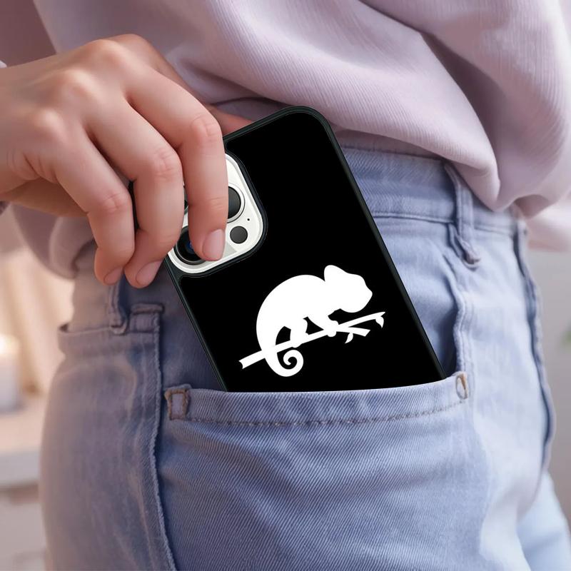 animal Chameleon Phone Case For iPhone 17 Air 15 16e 14 13 Pro Max Coque 12 11 Pro Max PLUS cover
