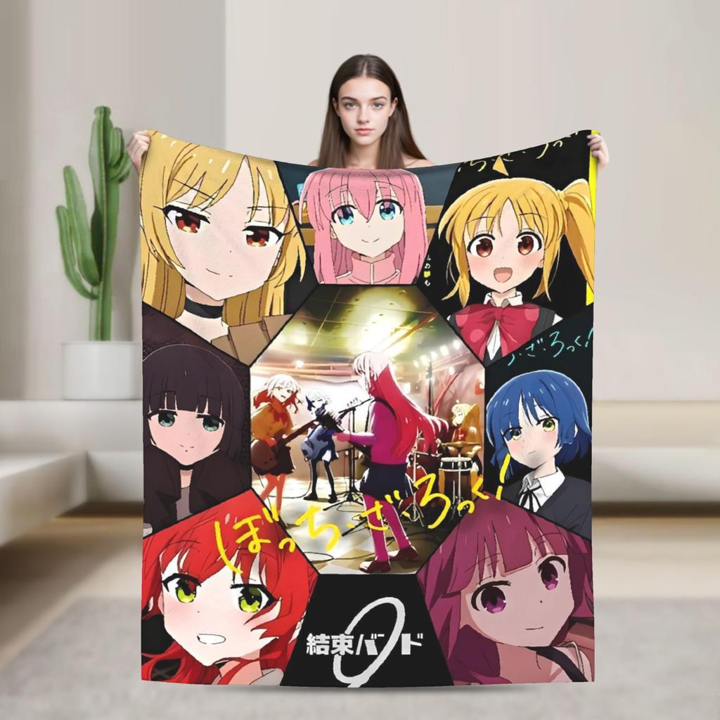 BOCCHI THE ROCK Blanket Quality Warm Soft Throw Blanket Winter Camping Couch Bed Comfortable Bedspread