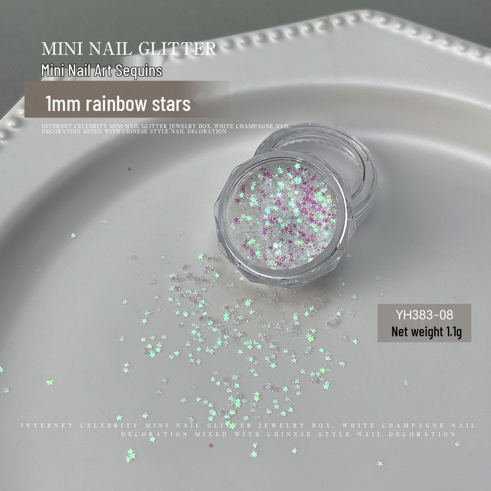 Irisierende Stern Pailletten für Nagelkunst - DIY Mini Fünfzackige Sterne